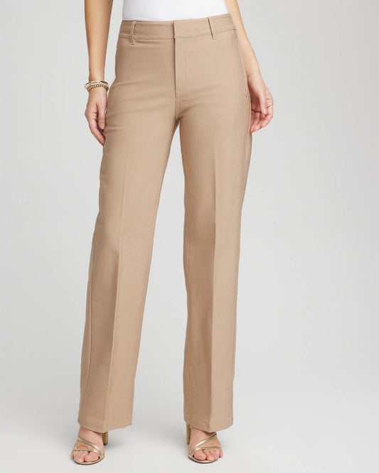 Chico's Petite Cotton Straight-Leg Trousers