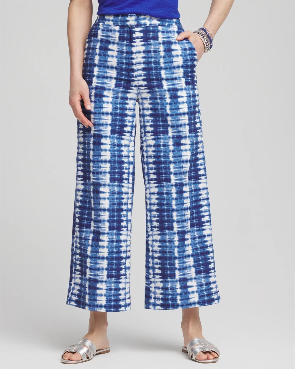 Chico's Tie-Dye Linen Cropped Pants
