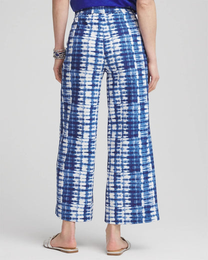 Chico's Tie-Dye Linen Cropped Pants
