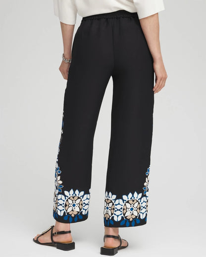 Chico's Placed Floral Print Soft Cropped Pants
