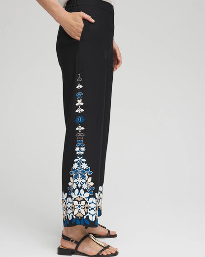 Chico's Placed Floral Print Soft Cropped Pants