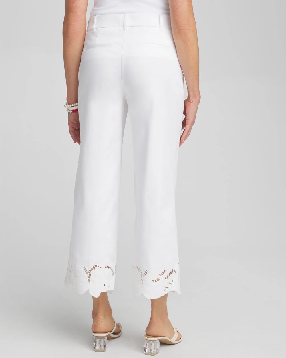 Chico's Cotton Sateen Cut Work Crops