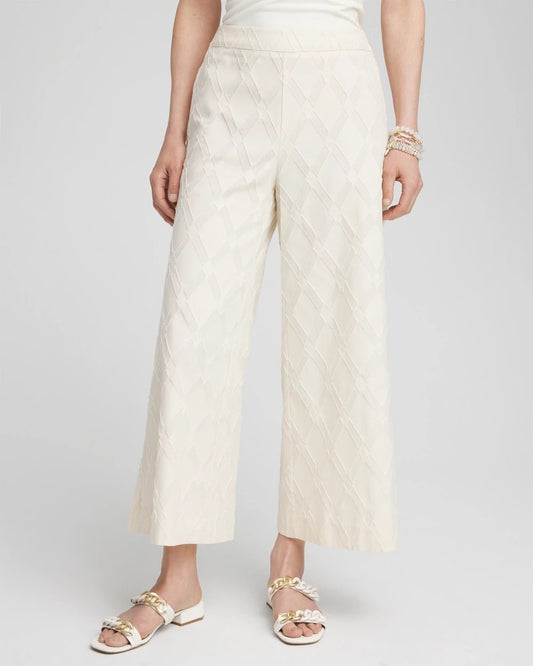 Chico's Textured Wide Leg Cropped Pants