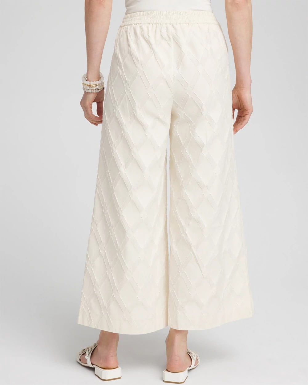 Chico's Textured Wide Leg Cropped Pants