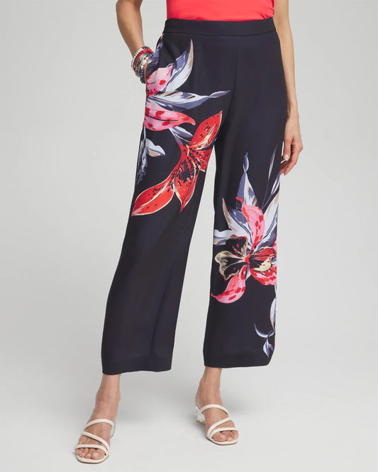 Chico's Floral Print Soft Cropped Pants