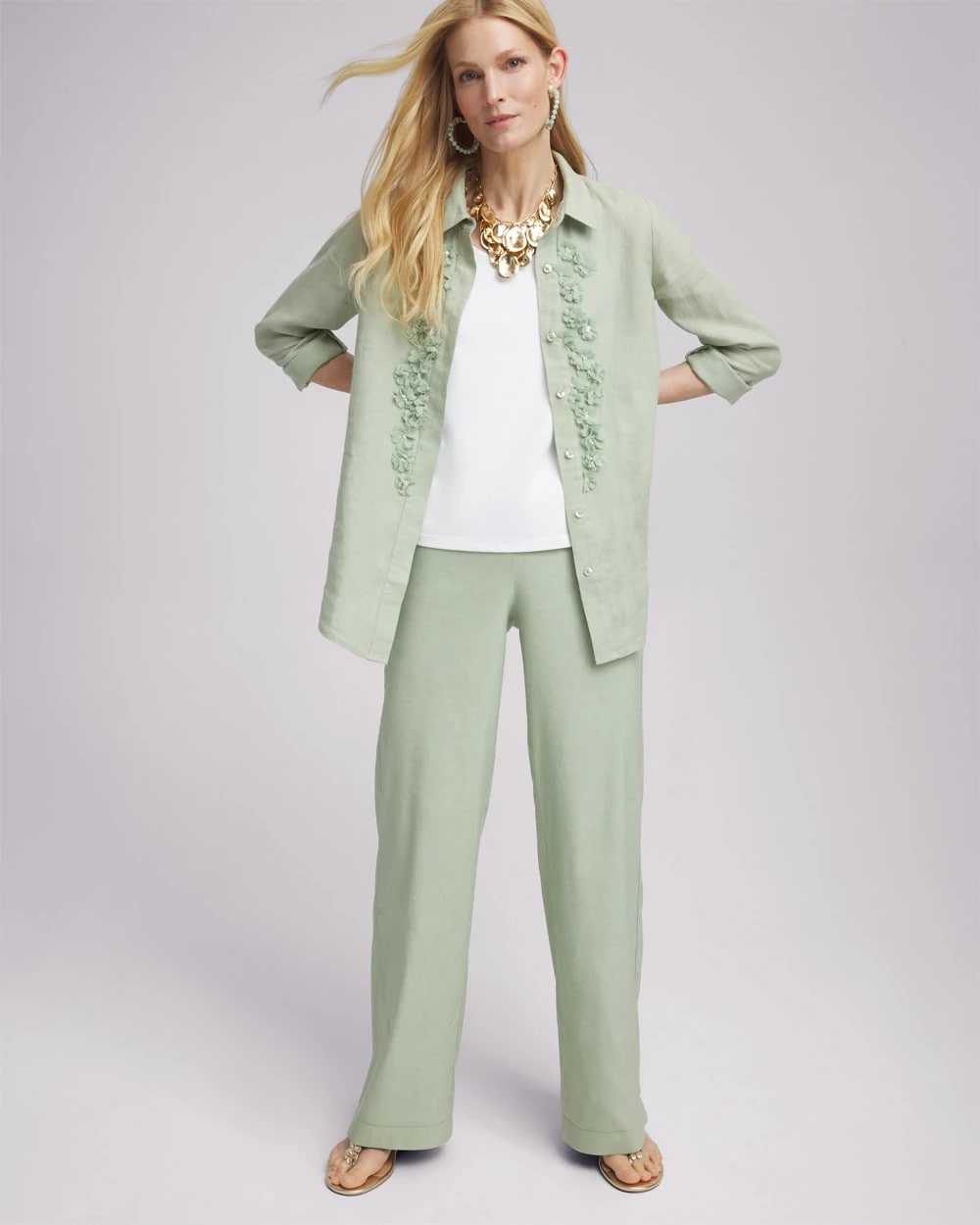 Chico's Linen Stretch Relaxed Pants