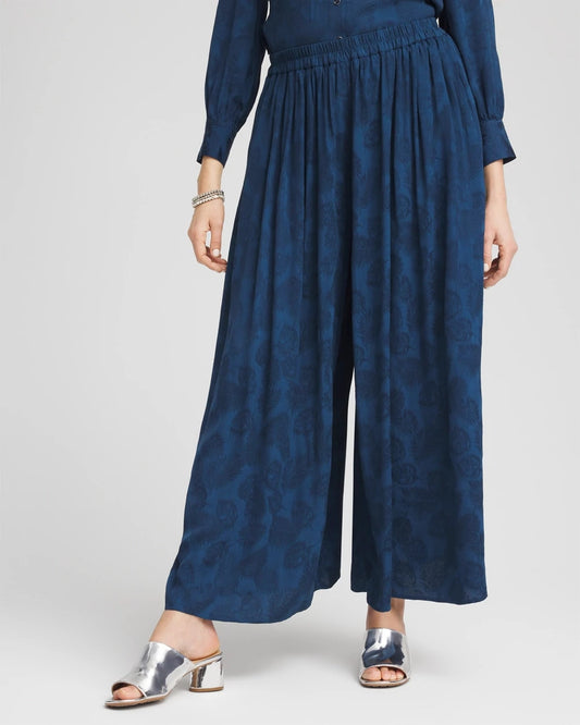 Chico's Jacquard Culotte Wide-Leg Pants