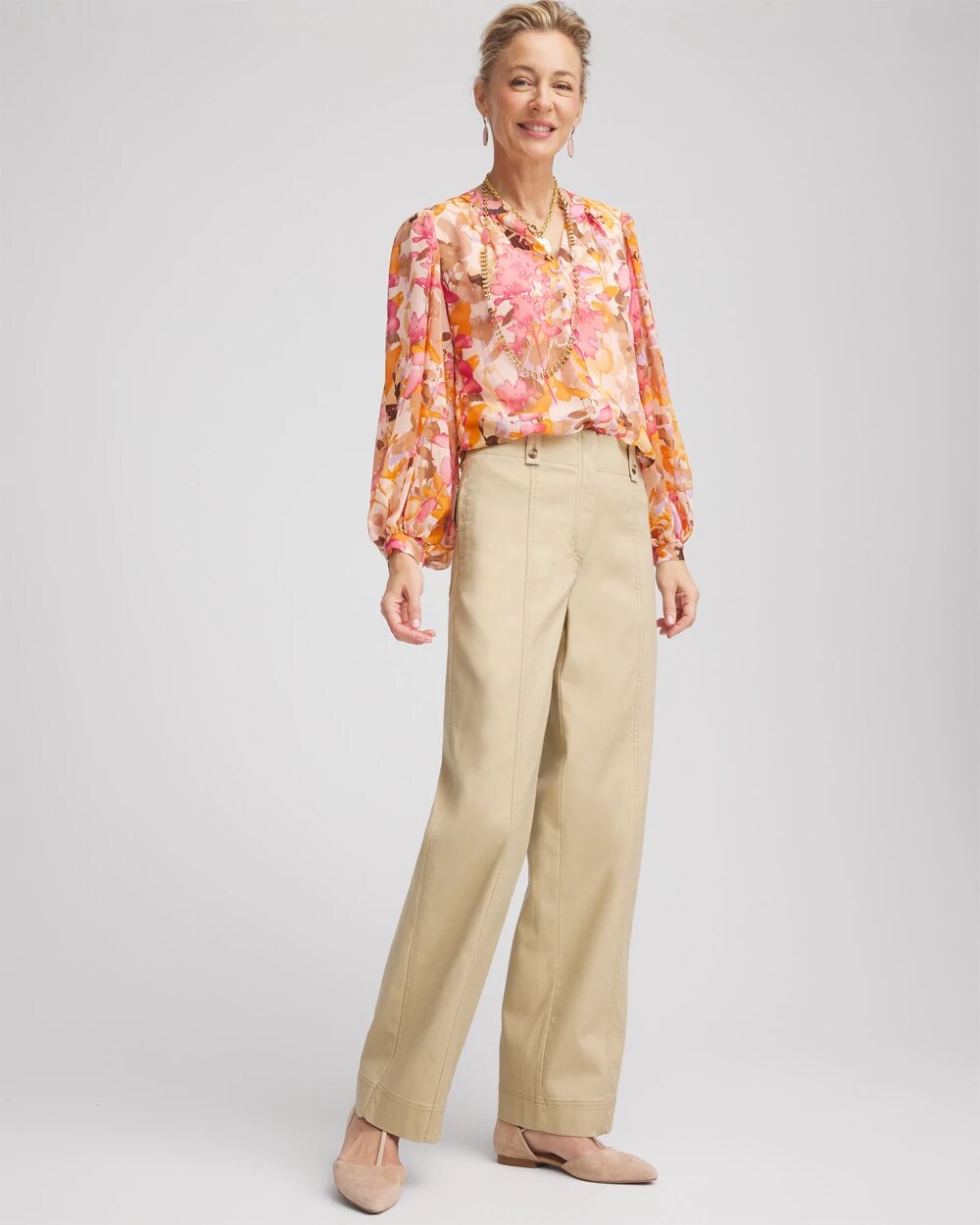 Chico's Utility Twill Straight Leg Pants