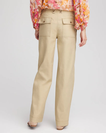 Chico's Utility Twill Straight Leg Pants