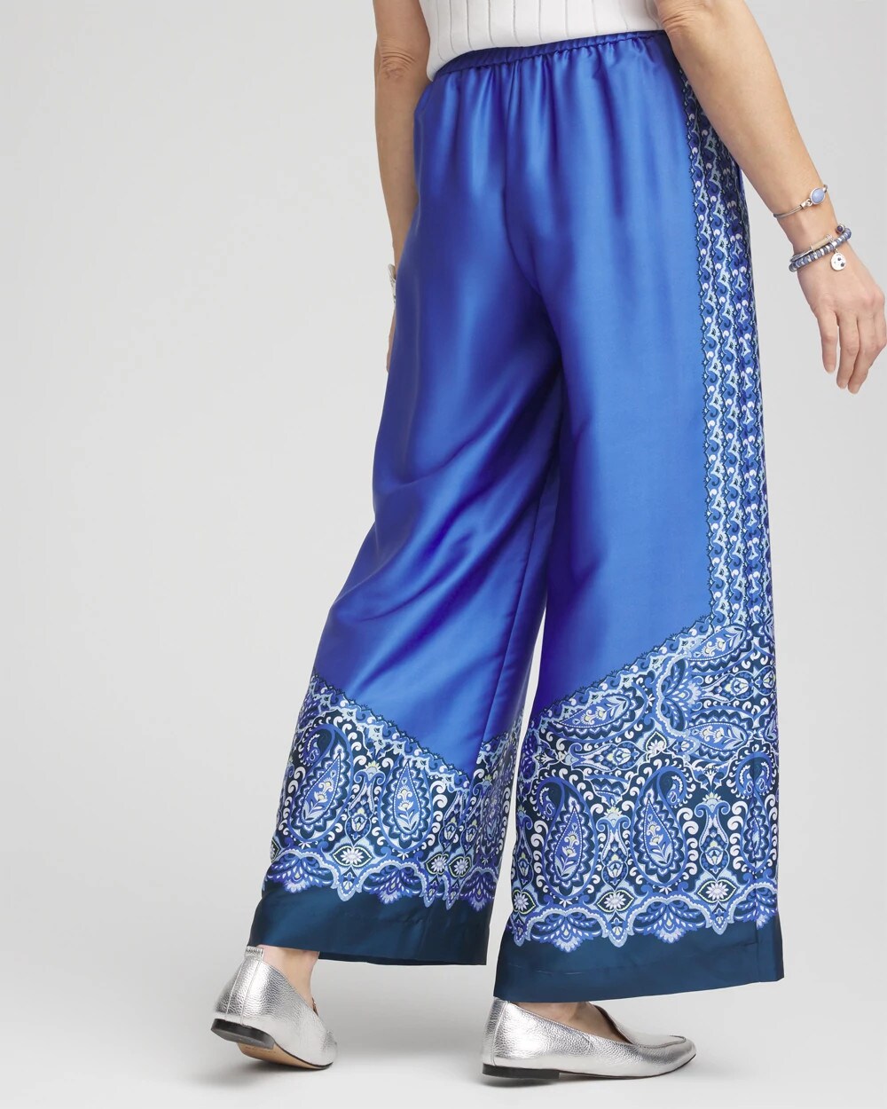 Chico's Pull-on Paisley Drawstring Cropped Pants