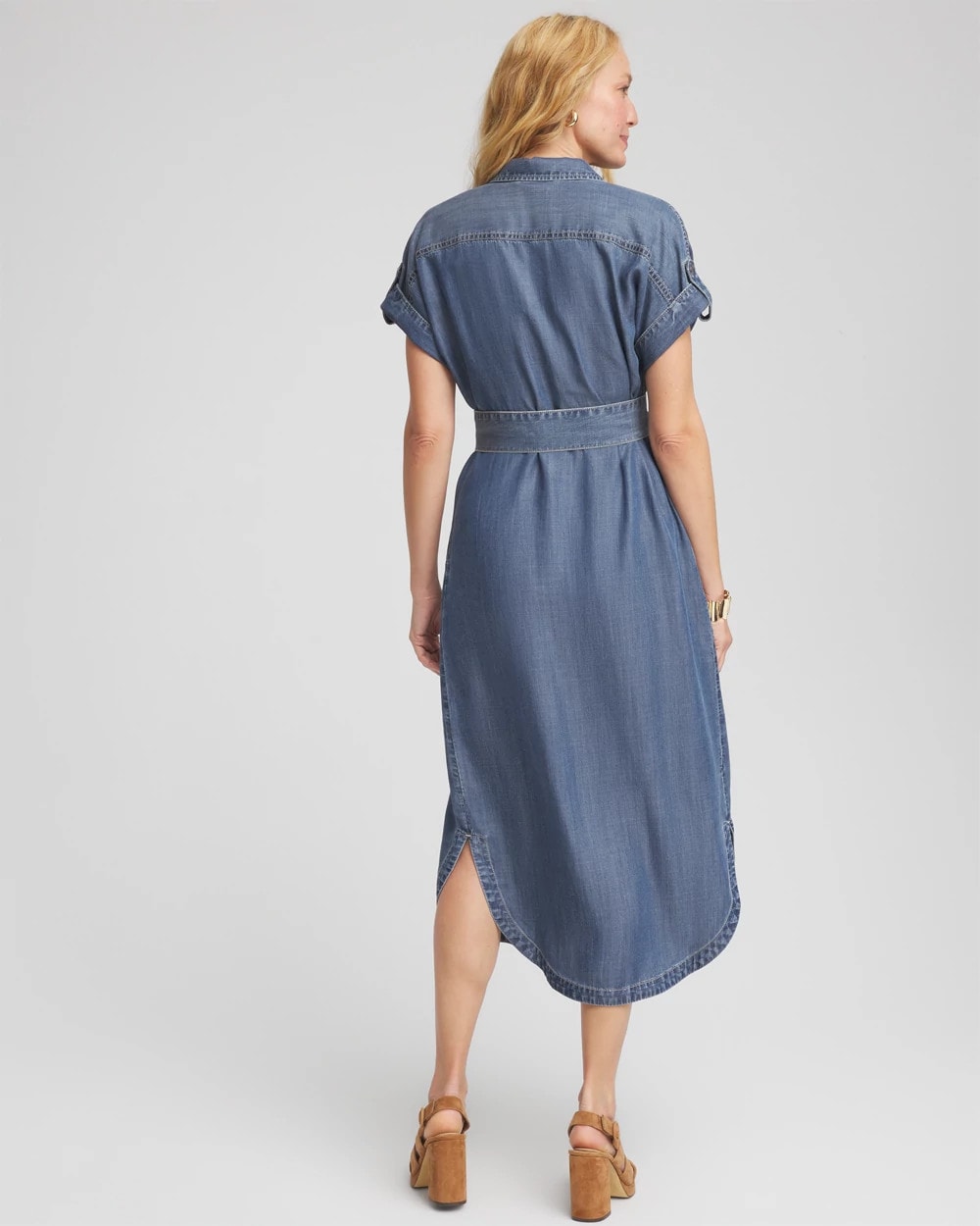Chico's Denim Tie  Midi Shirtdress