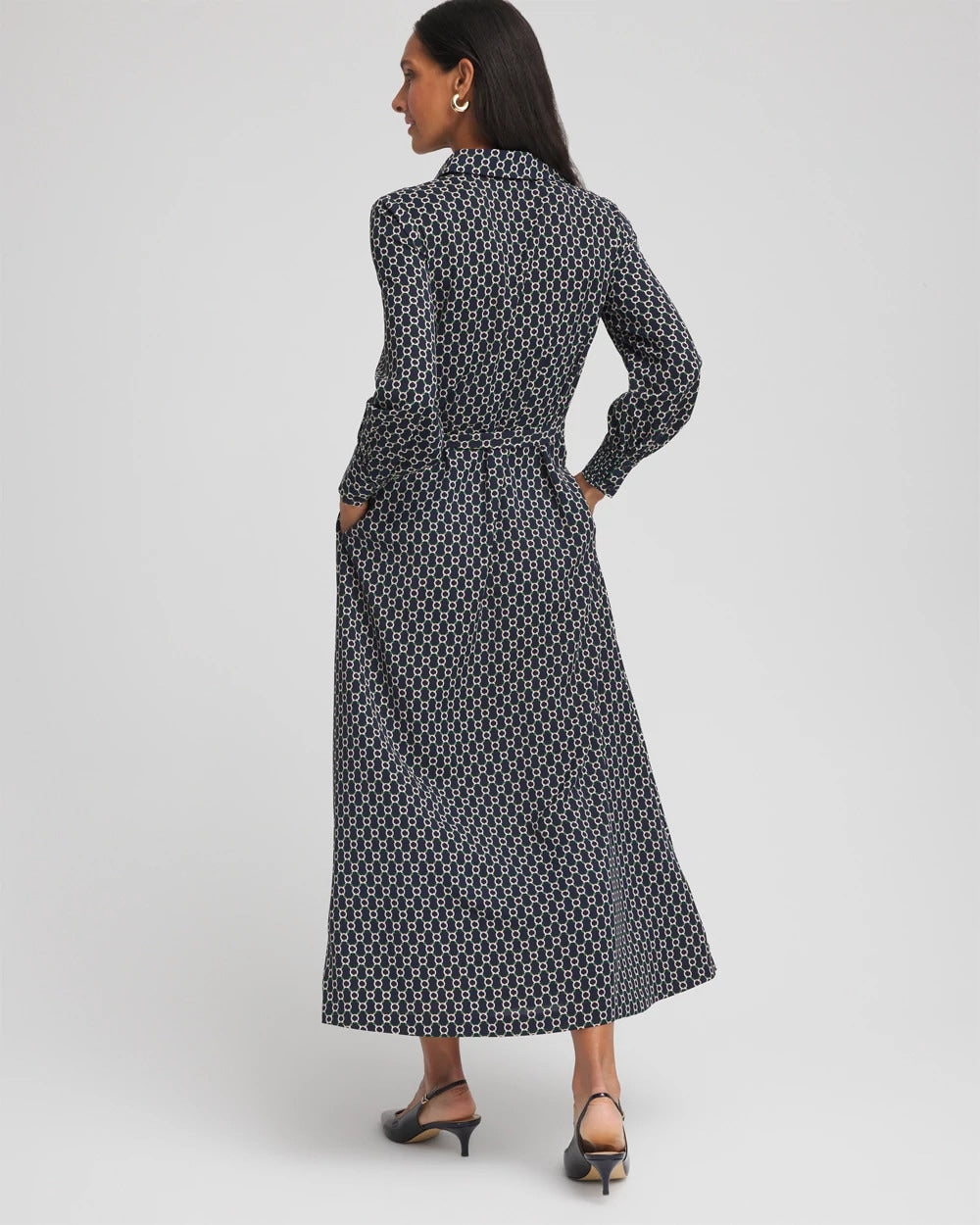 Chico's Chain Print Maxi Shirtdress