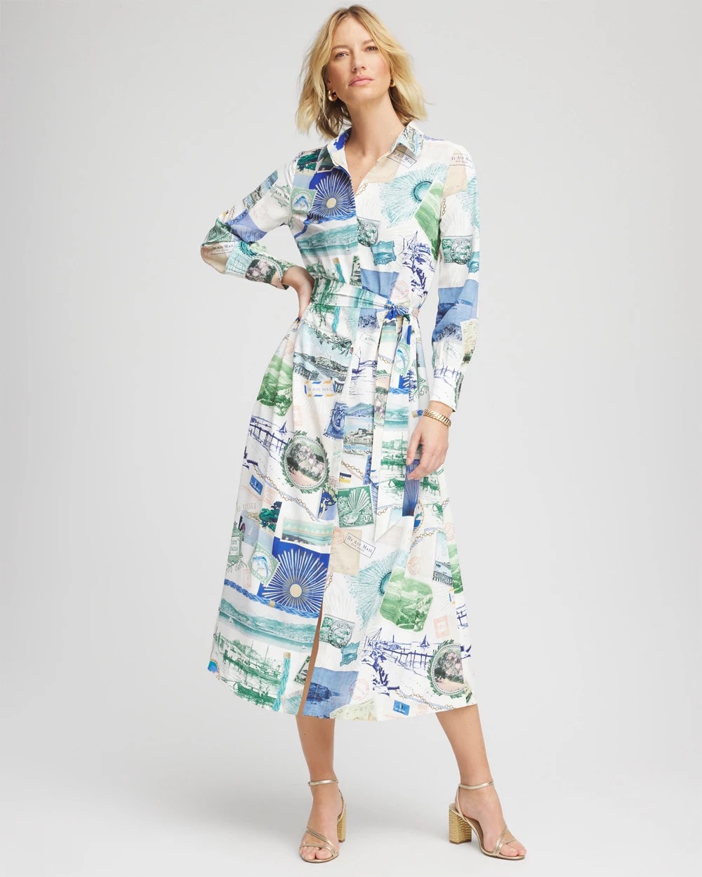 Chico's Port Call Maxi Shirtdress