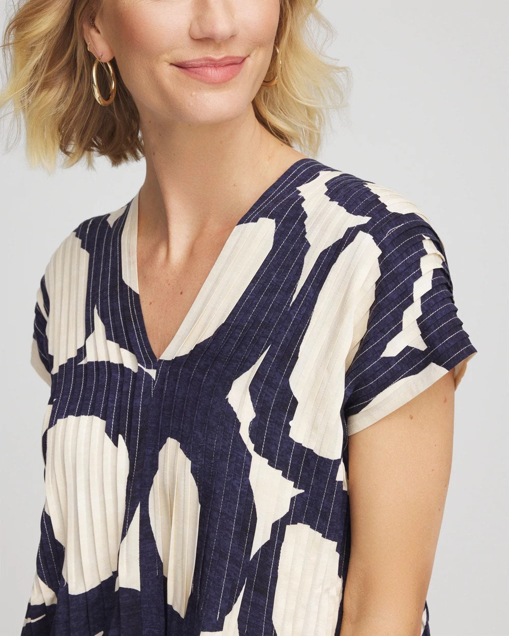 Chico's Printed Silk-Twill Popover Midi Dress