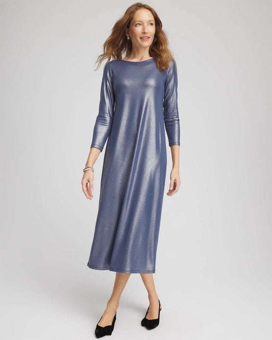 Chico's Foiled Jersey Knit Maxi Dress