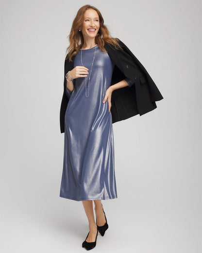 Chico's Foiled Jersey Knit Maxi Dress