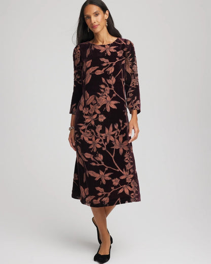 Chico's Burnout Velvet Midi Dress