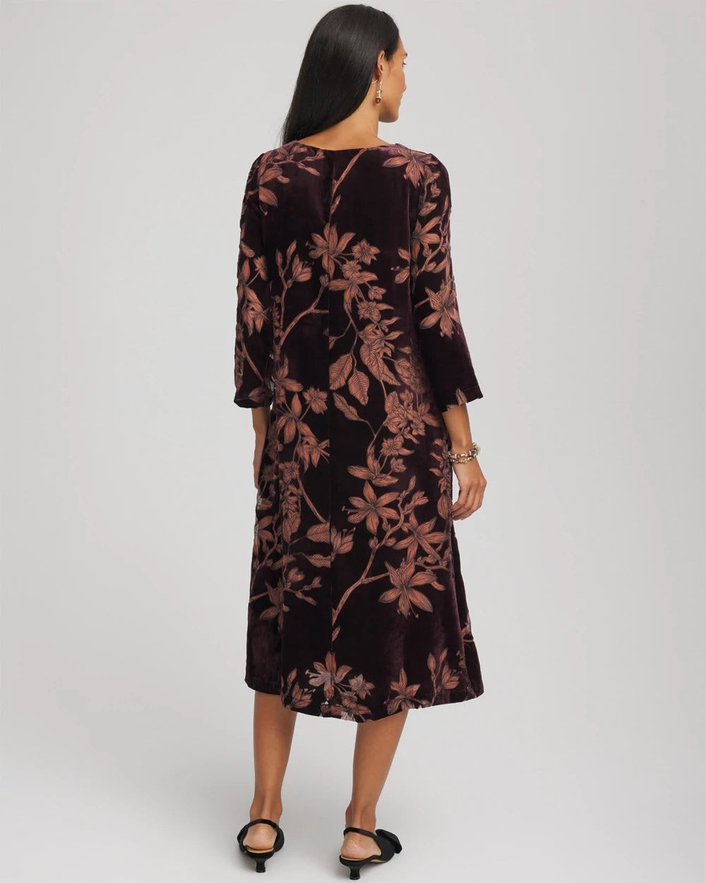 Chico's Burnout Velvet Midi Dress