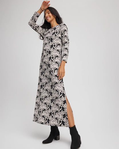 Chico's Printed Jersey Knit Maxi Dress