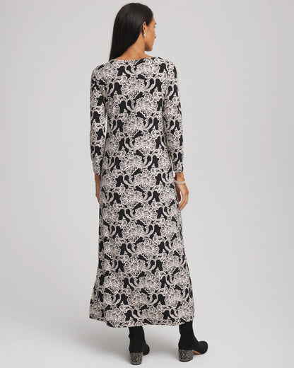 Chico's Printed Jersey Knit Maxi Dress
