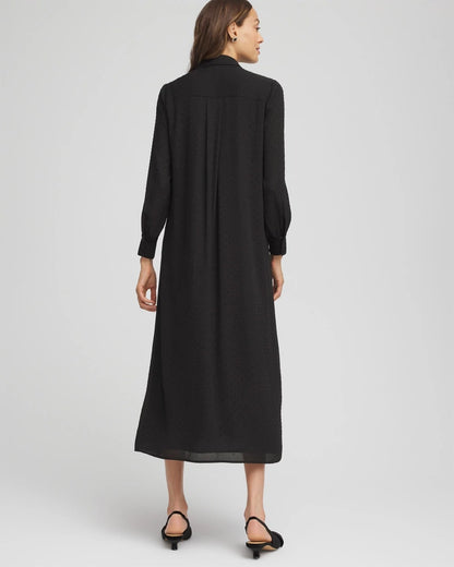Chico's Sequined Long-Sleeved Maxi Shirtdress