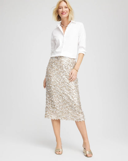Chico's Sequins Party Pencil Skirt
