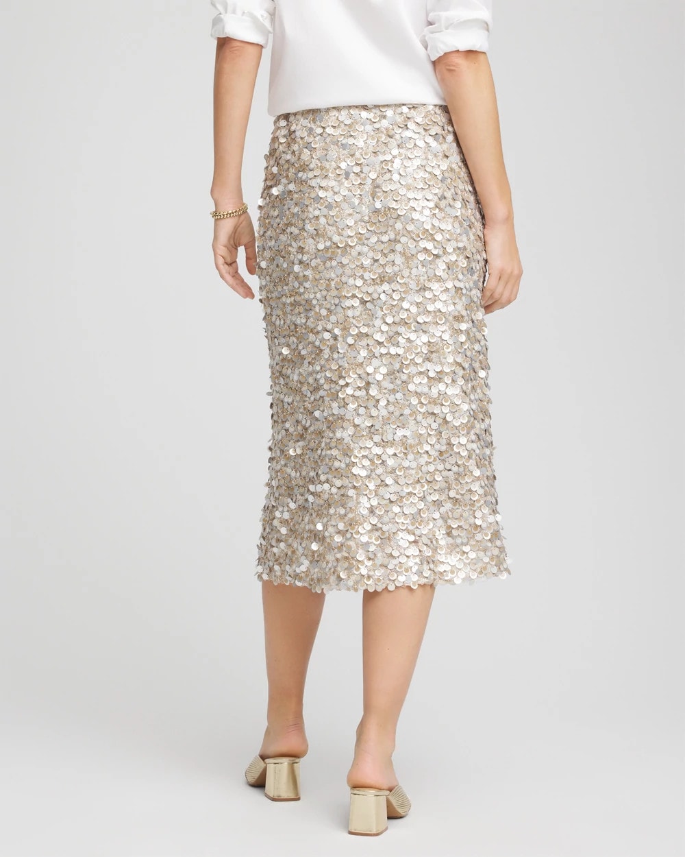 Chico's Sequins Party Pencil Skirt