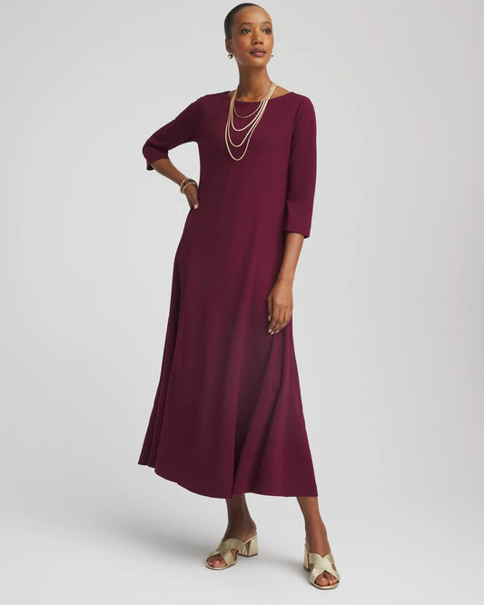 Chico's Seamed Crepe Maxi Dress