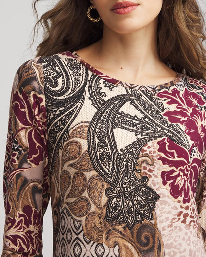 Chico's Patchwork Boatneck Column Maxi Dress