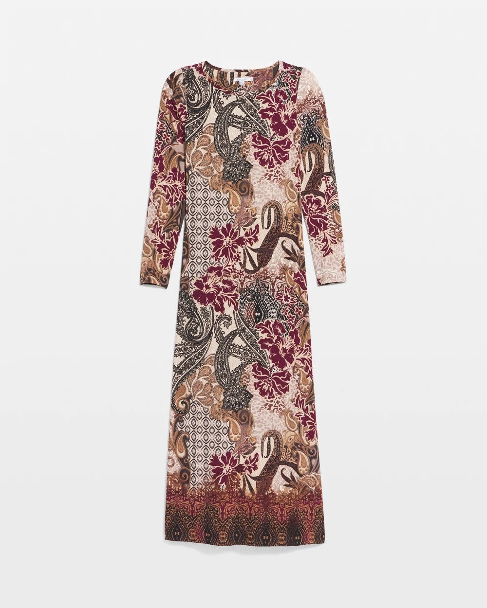 Chico's Patchwork Boatneck Column Maxi Dress
