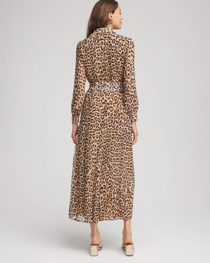 Chico's Cheetah-Print Godet Dress