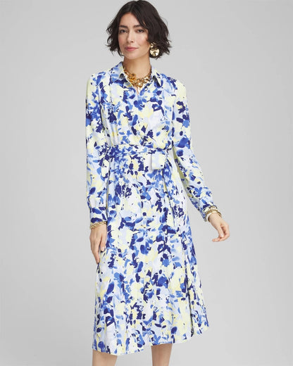 Chico's Floral Midi Shirtdress