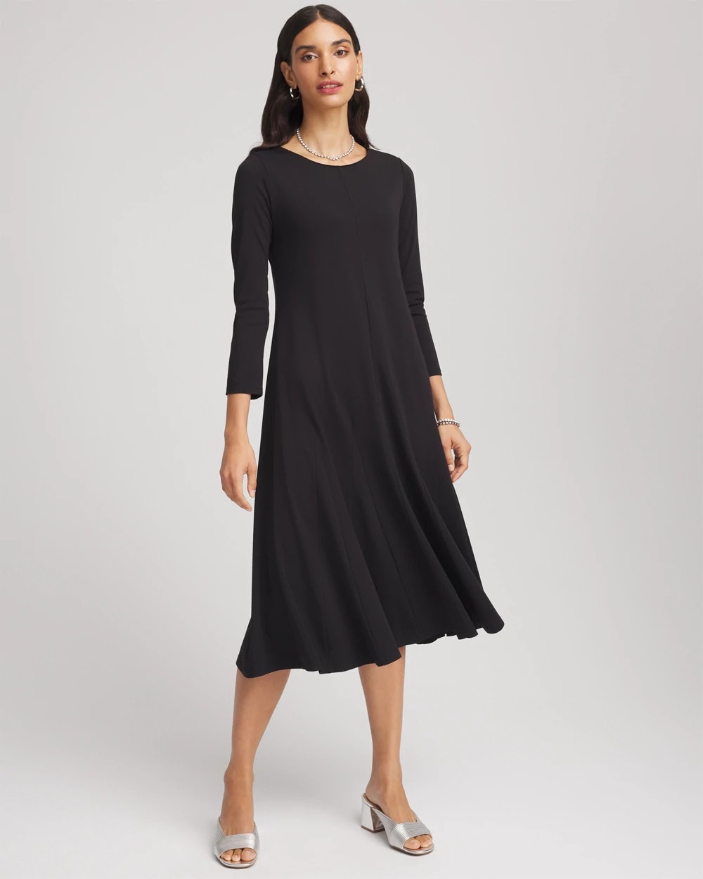 Chico's Ponte A-line Midi Dress