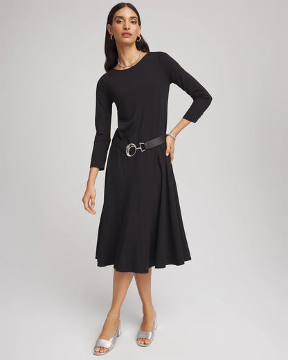 Chico's Ponte A-line Midi Dress