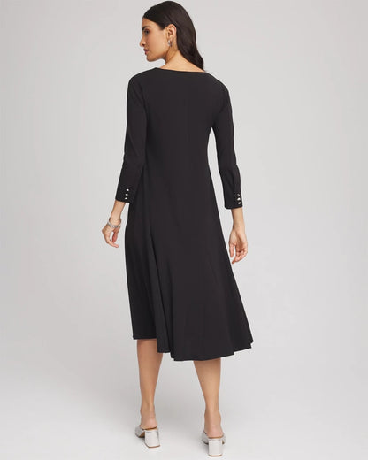 Chico's Ponte A-line Midi Dress