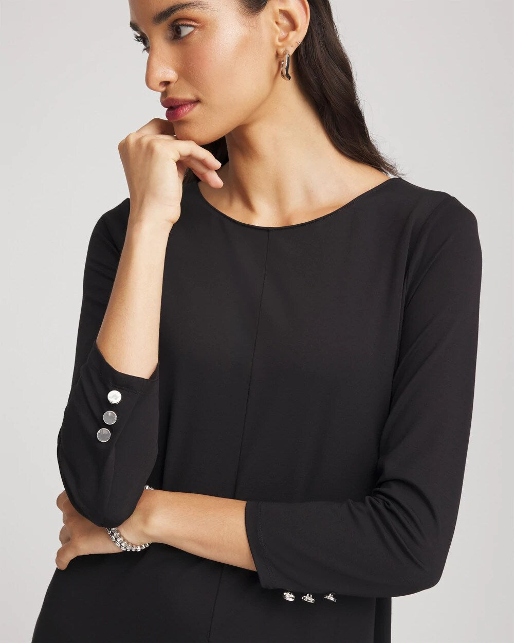 Chico's Ponte A-line Midi Dress