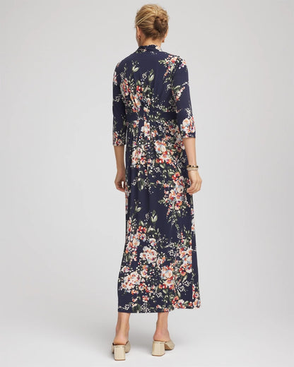 Chico's Knit Pleated Maxi Dress