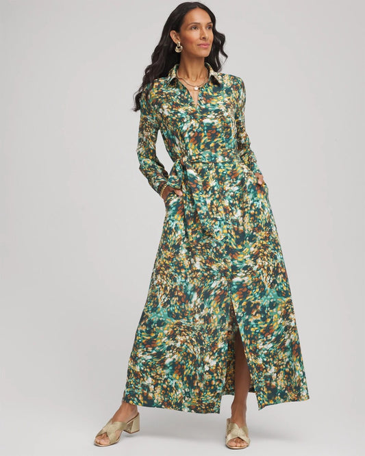 Chico's Printed Long-Sleeved Shirtdress