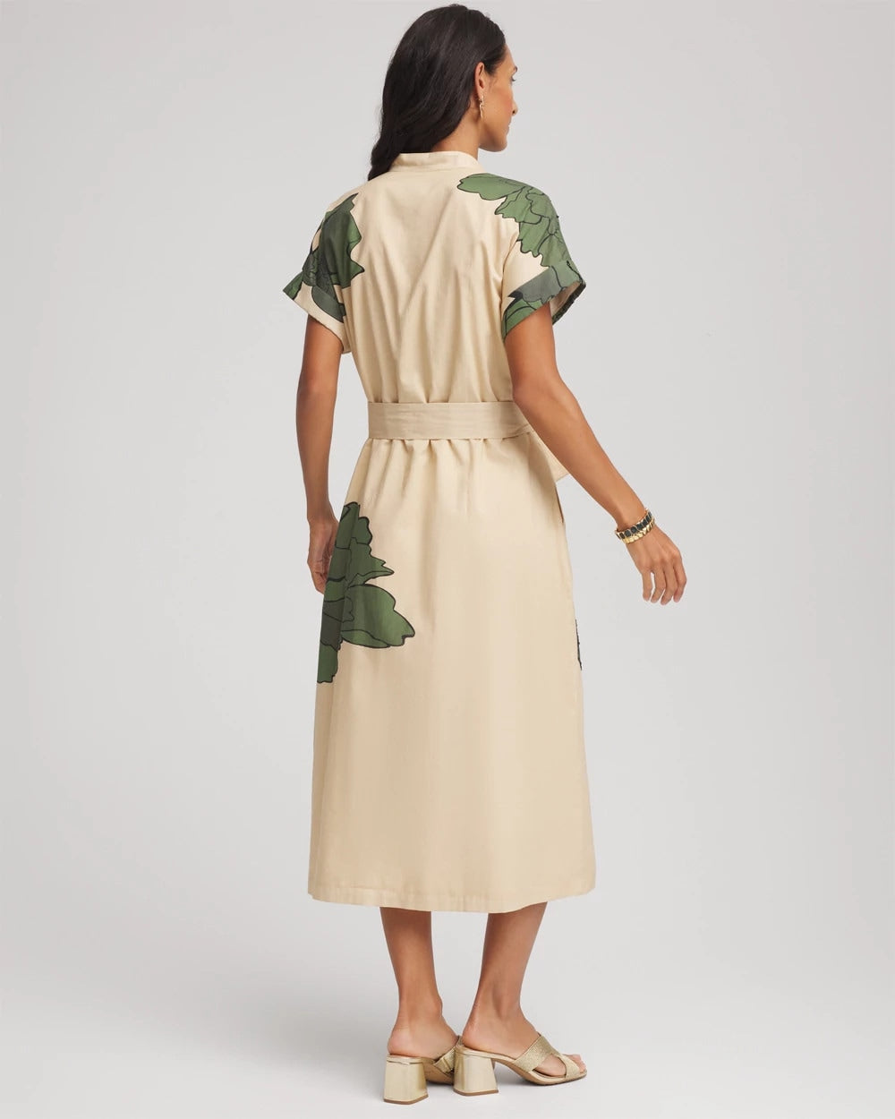 Chico's Printed Cotton-Voile Popover Midi Dress
