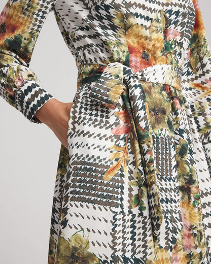 Chico's Artisanal Floral Print  Maxi Shirtdress