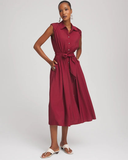 Chico's Smocked-Waist Shirtdress