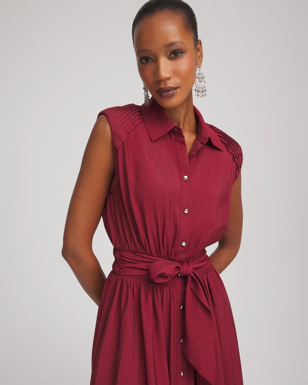 Chico's Smocked-Waist Shirtdress