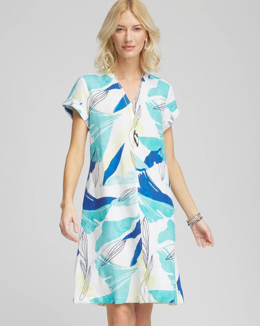 Chico's Cuff Sleeve Linen Dress