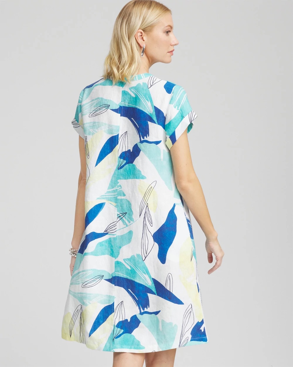 Chico's Cuff Sleeve Linen Dress