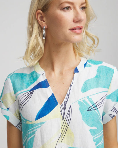Chico's Cuff Sleeve Linen Dress