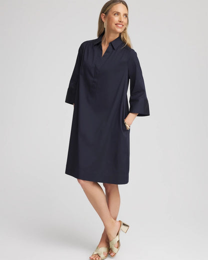 Chico's Cotton-Blend Popover Dress