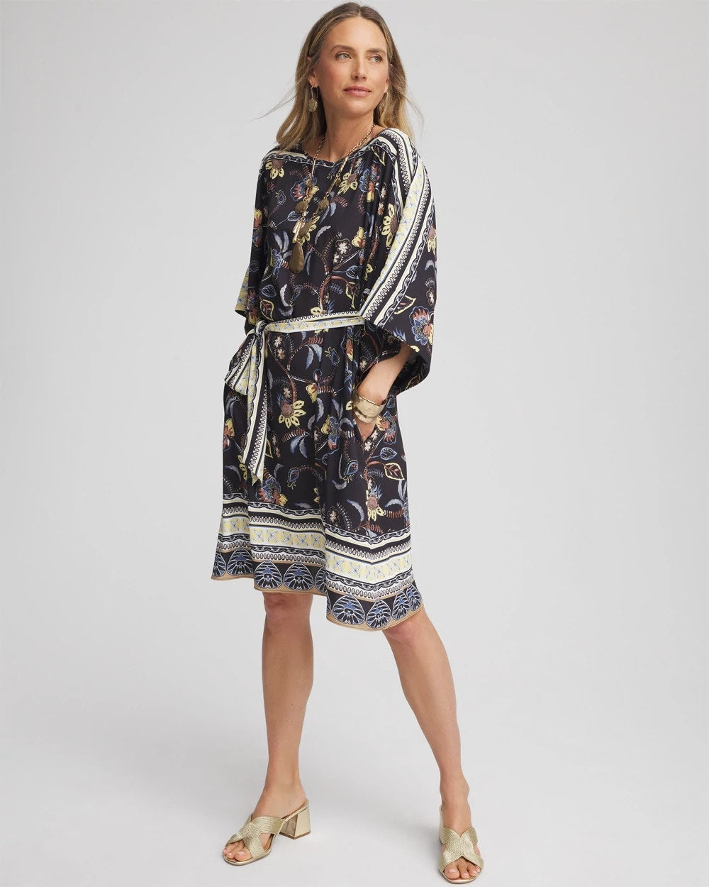 Chico's Georgette Boatneck Kaftan Dress