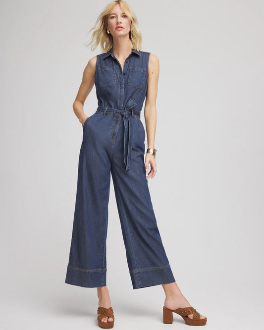 Chico's Denim Wide-Leg Jumpsuit