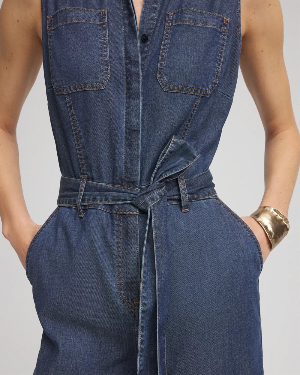 Chico's Denim Wide-Leg Jumpsuit