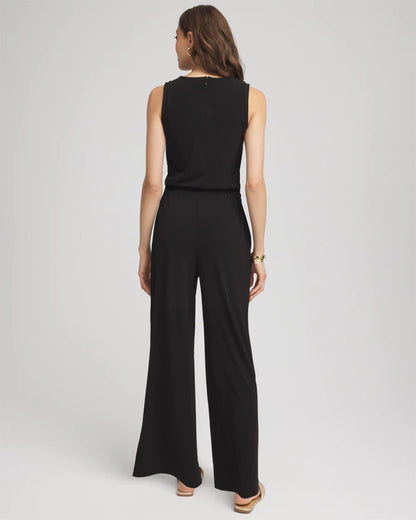 Chico's Travelers™ Jersey Knit Chain-Trim Jumpsuit